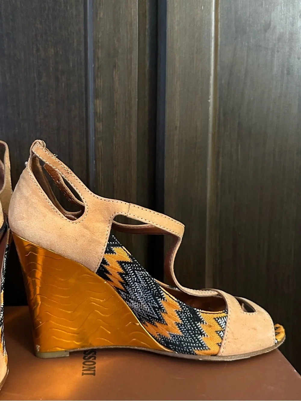 Missoni wedges tan